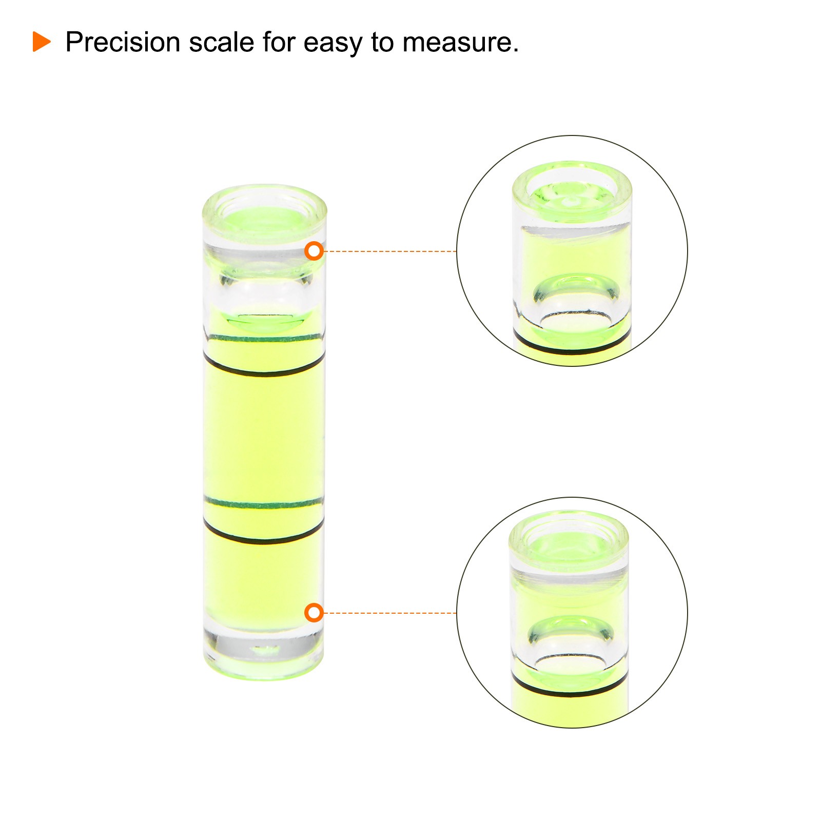 6pcs Small Cylindrical Bubble Level Vials 6x24mm Levels Measuring Tools