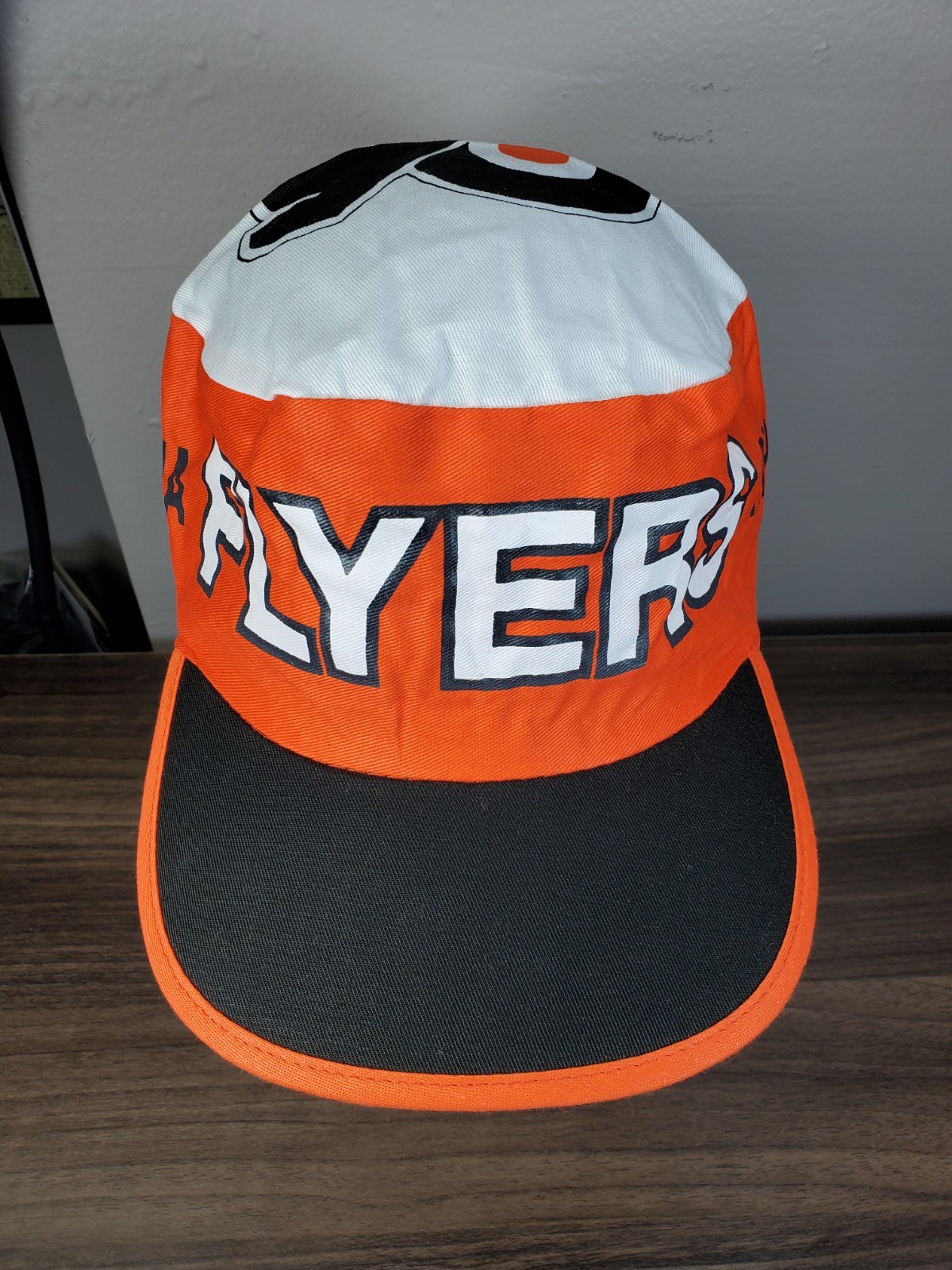 Vintage Philadelphia Flyers Painters Cap Hat Stretch Fit Orange & Black NHL