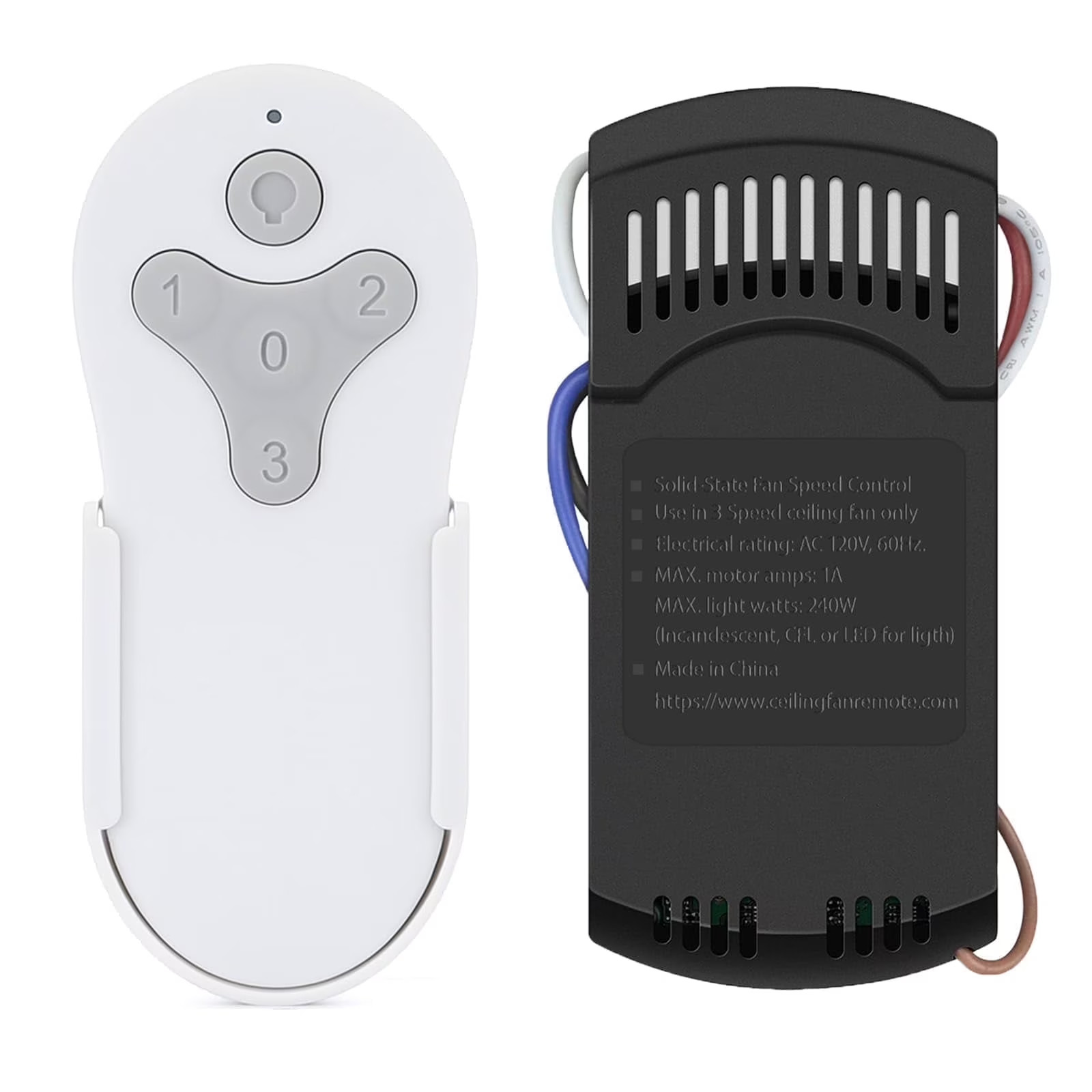 KUJCE10311 KUJCE10712 Ceiling Fan Remote Kit 3-Speed Light Dimmer for Harbor Bre