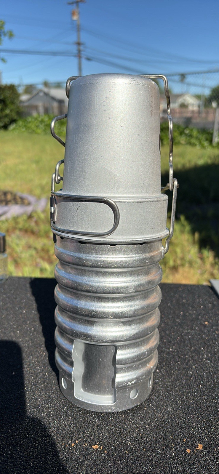 Aluminum Swiss Military Surplus Canteen Set with Cup, Container, Cork Stopper