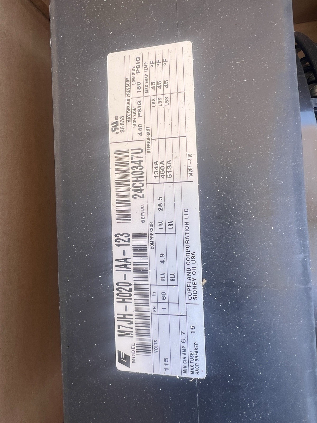 Emerson Copeland Compressor Condenser Unit
