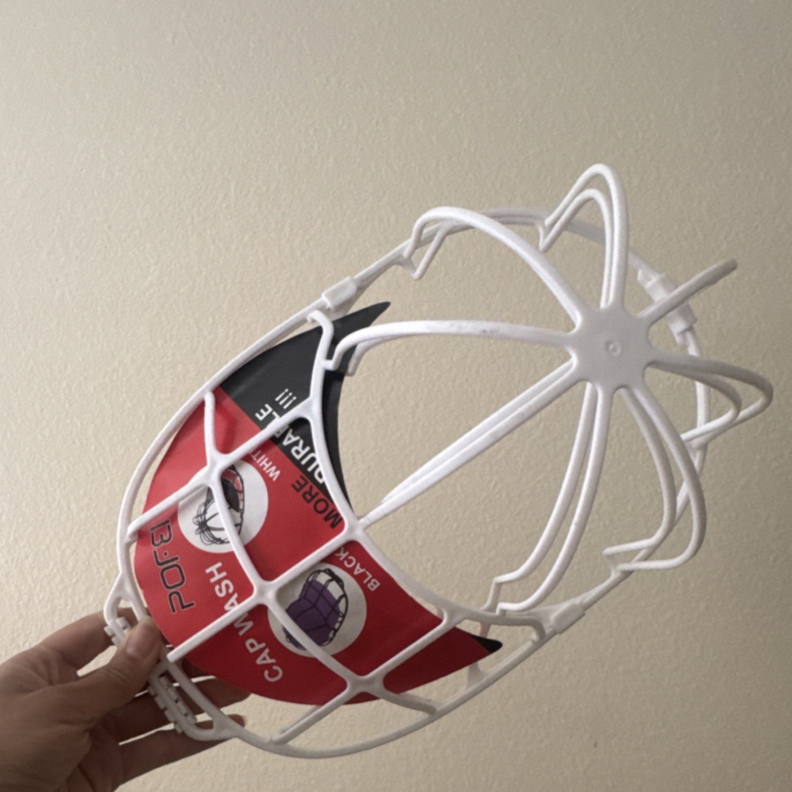 Popei Cap Washing Rack Plastic White Keeps Cap Shape for Washing Machine