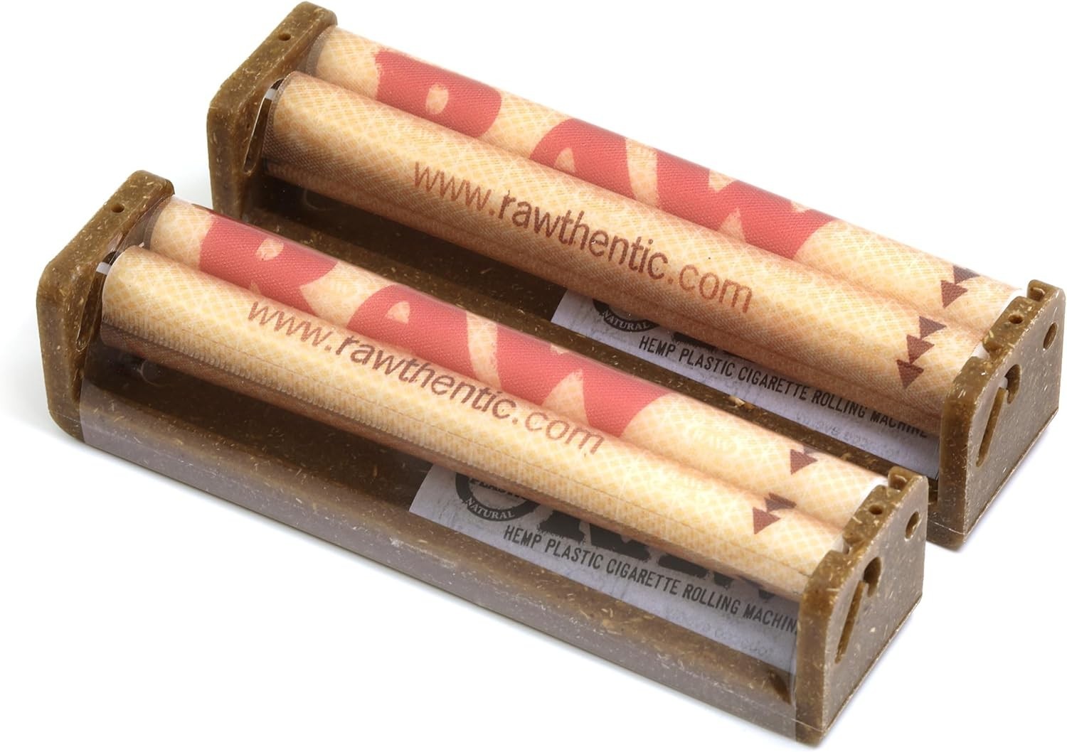 2PK Raw Natural Rolling Papers Hemp Plastic Cigarette Rolling Machine 110mm/King