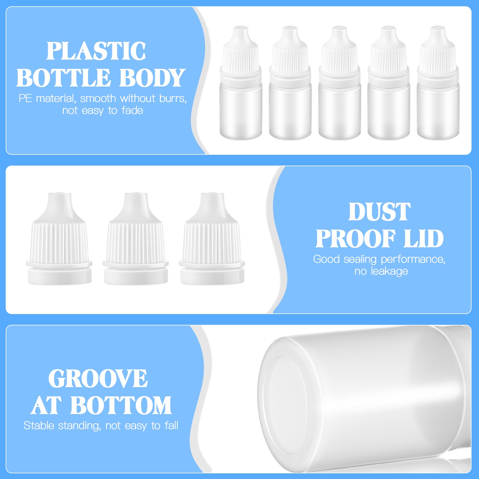 10 Pcs Goteros De Plastico Empty Bottles Dropper Fine Workmanship Ear