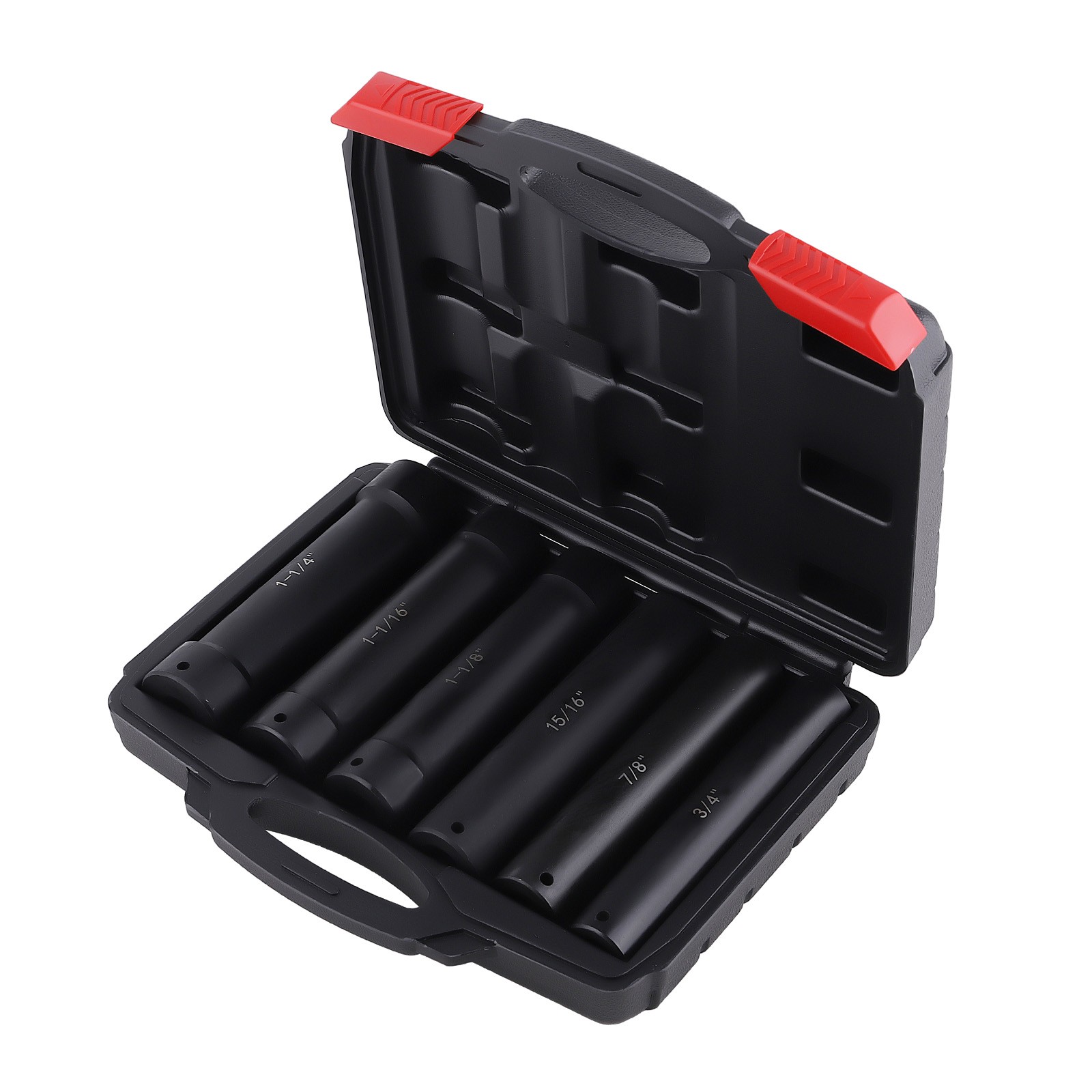 Deep Socket Set 6pc 1/2" Drive Heavy Duty Extended Hex Sizes 3/4" to 1-1/4" New