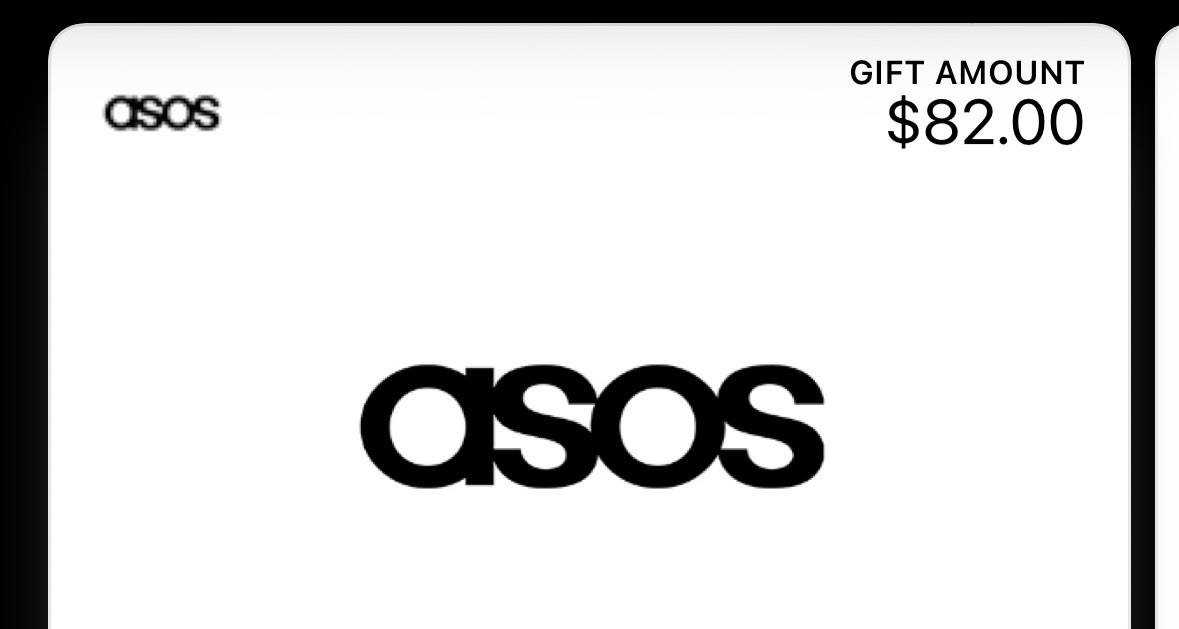 ASOS Gift Card $82 Value Clothing US-Nationwide No Expiration Year/Month
