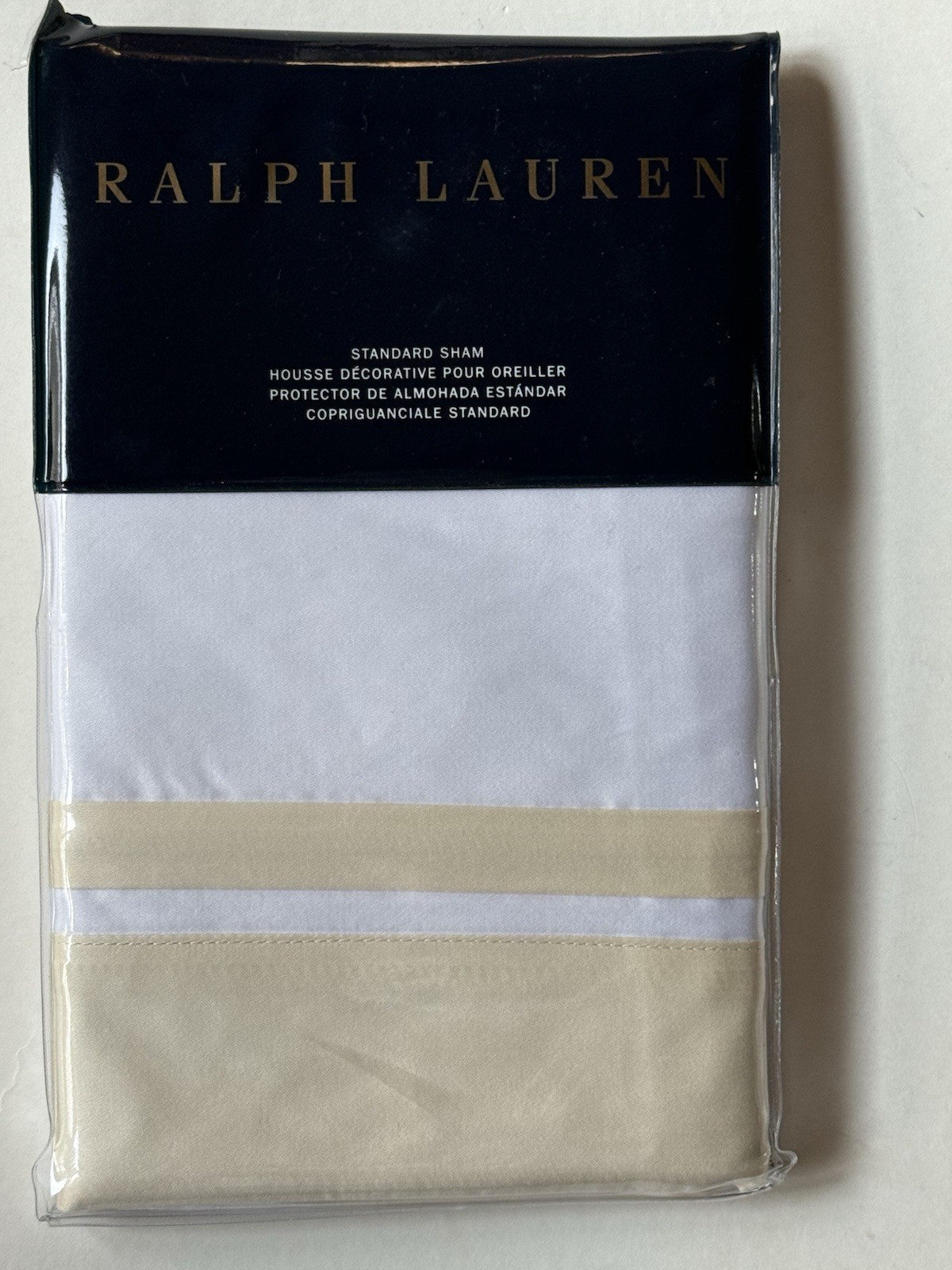 NEW 1 Standard RALPH LAUREN Bowery *CREAM Pillow SHAM $130 NIP! Pima Cotton