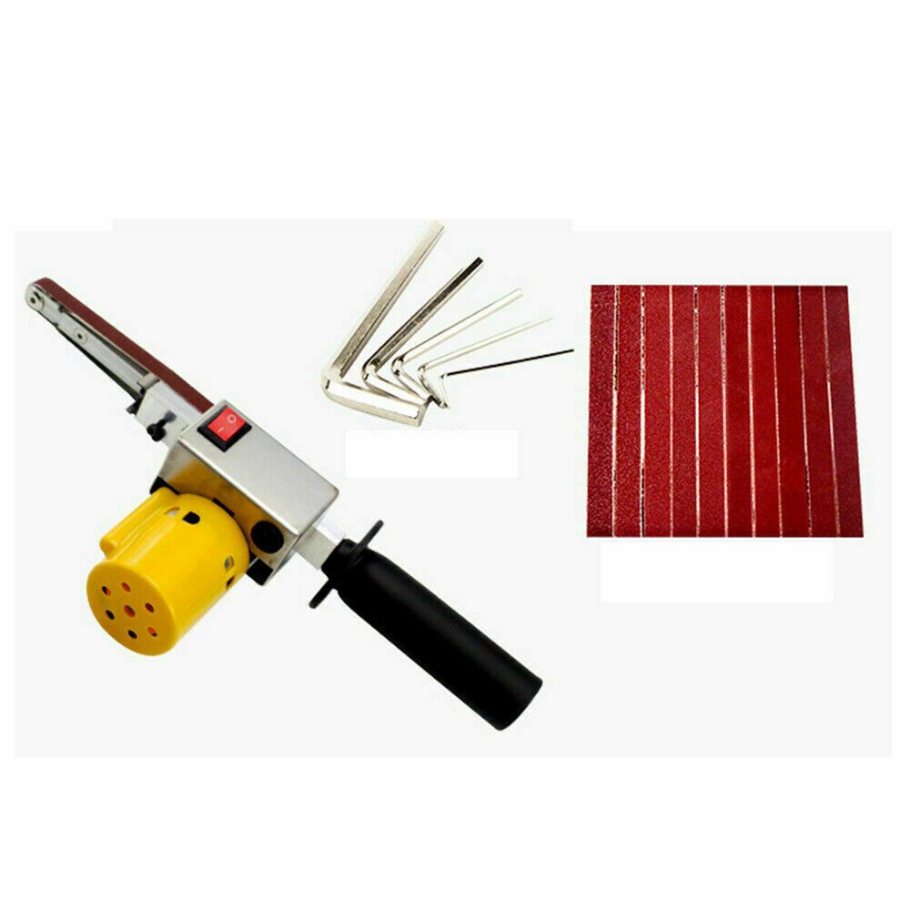 Electric Belt Sander Mini Grinder Small Machine Handheld +10 Sanding Belts