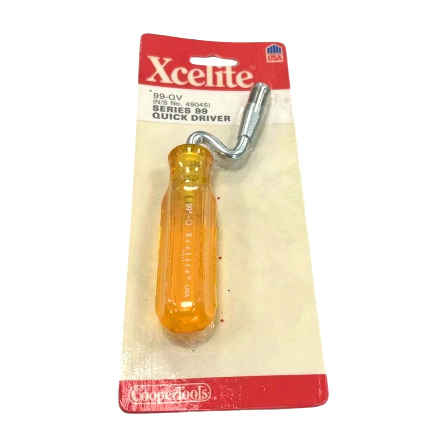 NOS Xcelite bit driver 99-QV, MADE IN USA amber colored handle