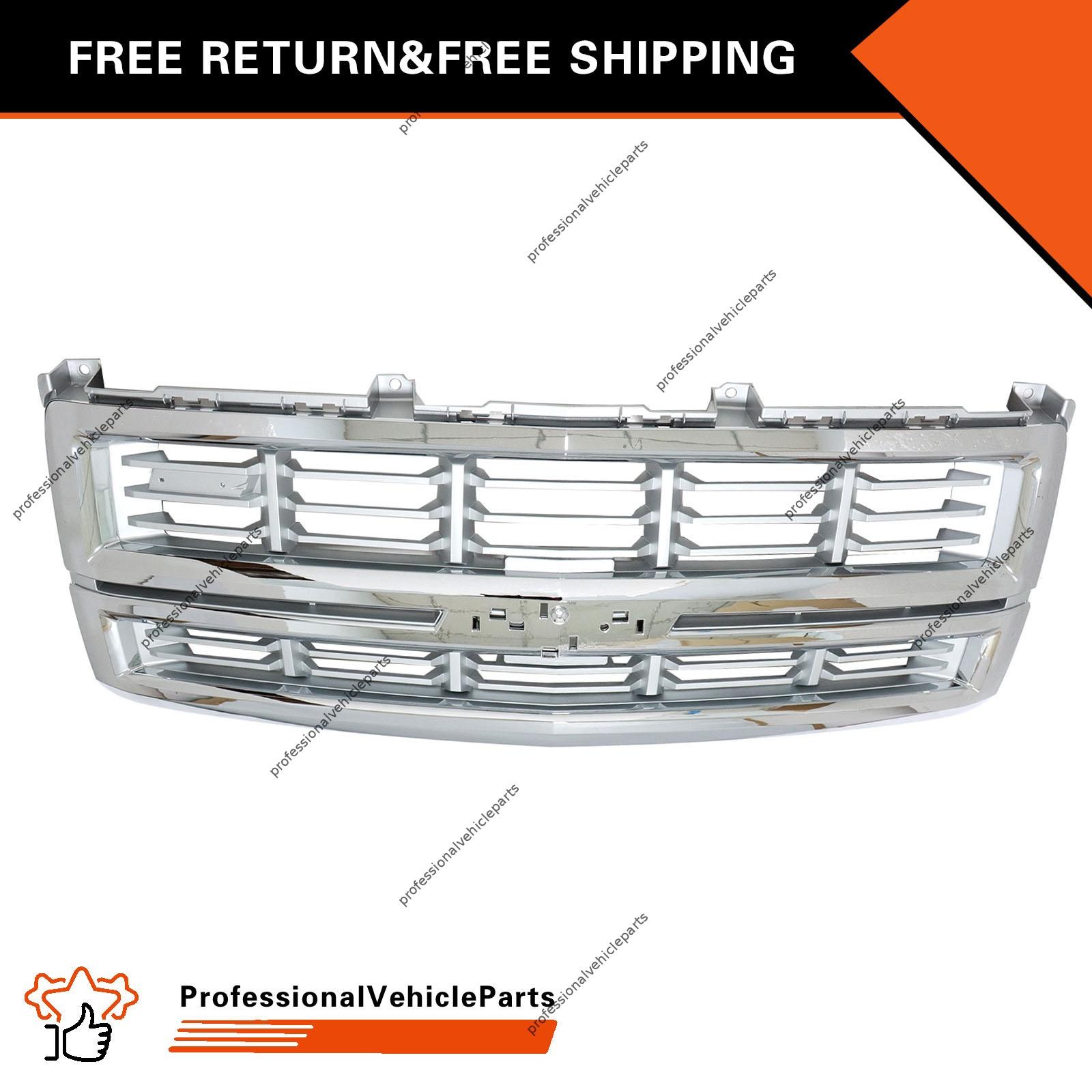 New Chrome Front Grille For 2014 2015 Chevrolet Silverado 1500 High Country Z71