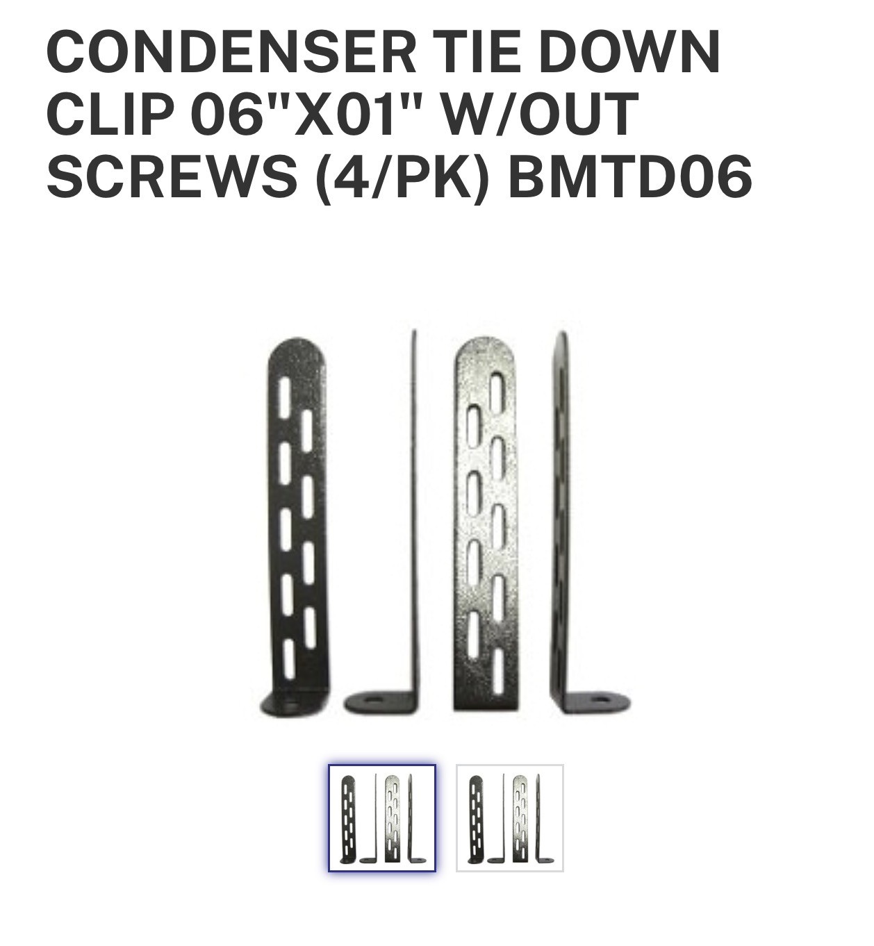 Condenser Universal Tie Down 6" L Brackets Pack Of 4