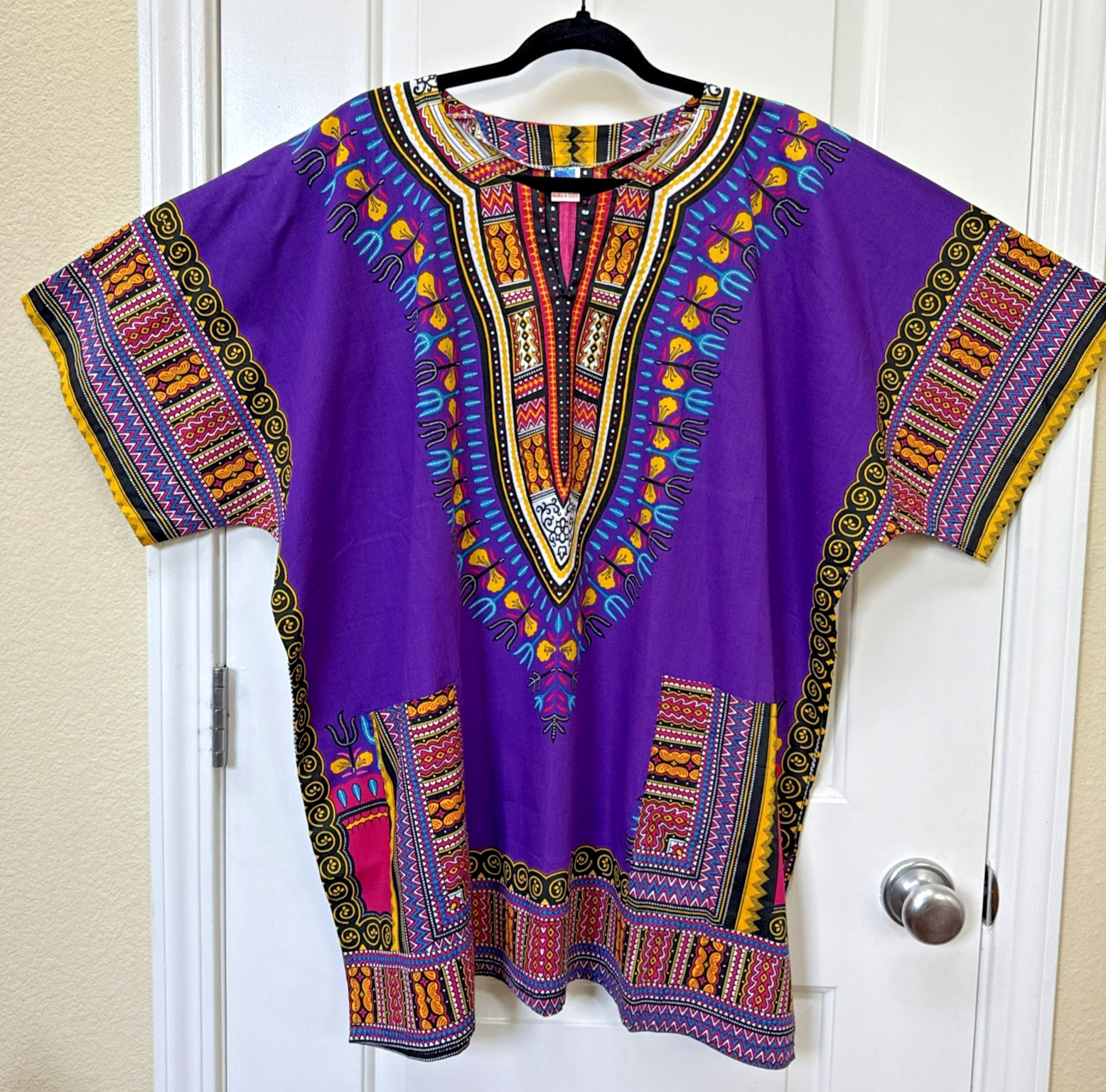 Mama & Papa Purple Dashiki Unisex Top Size XXL NWOT Cultural Boho Ethnic
