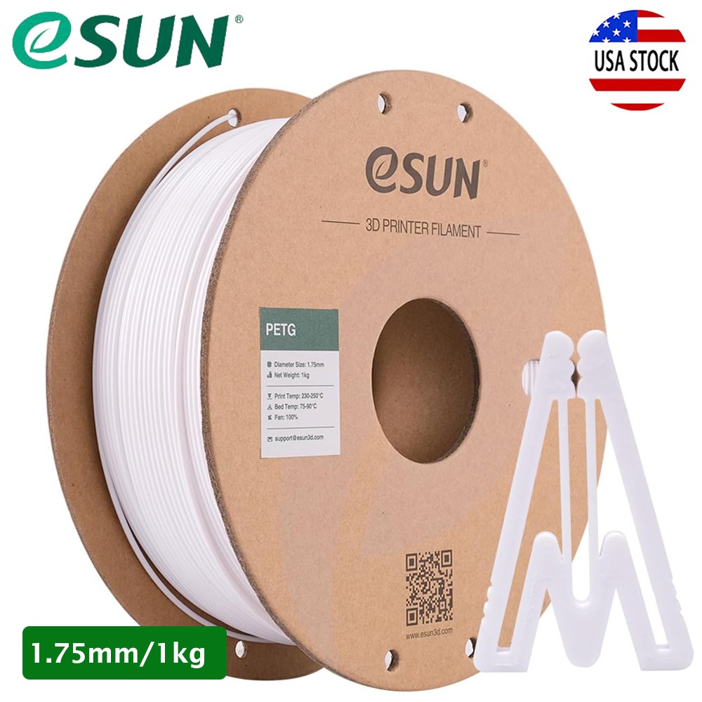 eSUN PETG High Precision 3D Filament For 3D Printer 1.75MM 1KG/Spool solid white