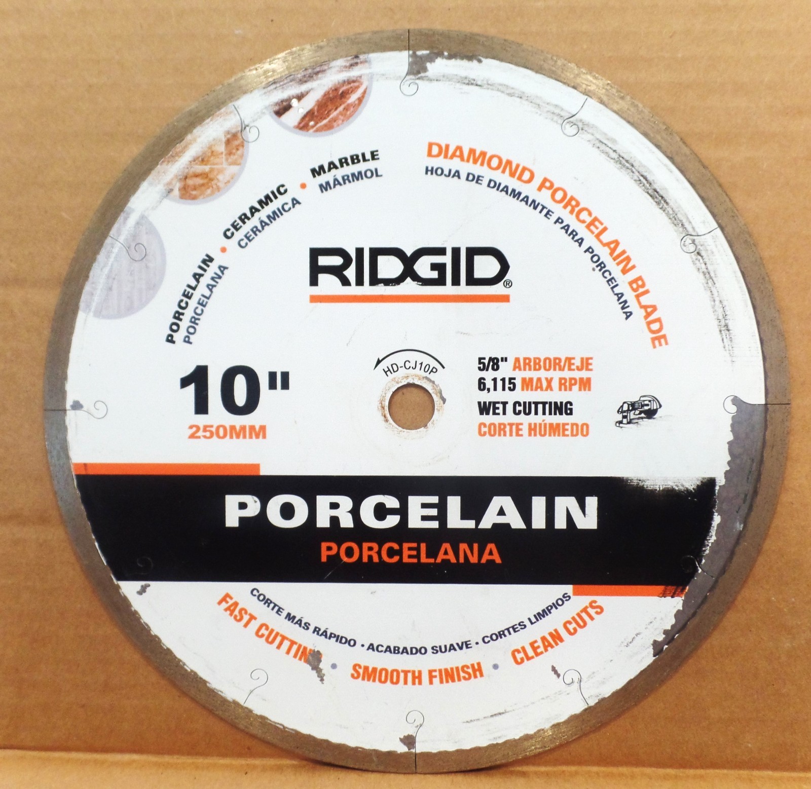 RIDGID 10 in. Diamond Porcelain Blade For Tile, Marble, Granite, *BARELY USED*