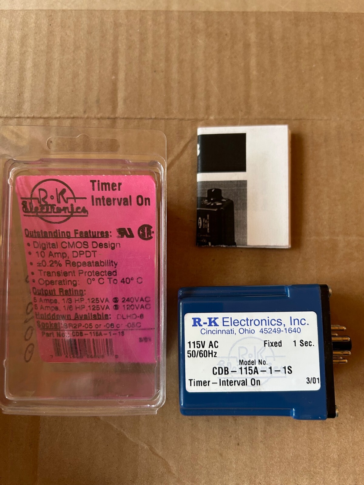 R-K ELECTRONICS CDB-115A-1-1S / CDB115A11S Interval ON Timer, NEW (NOS)