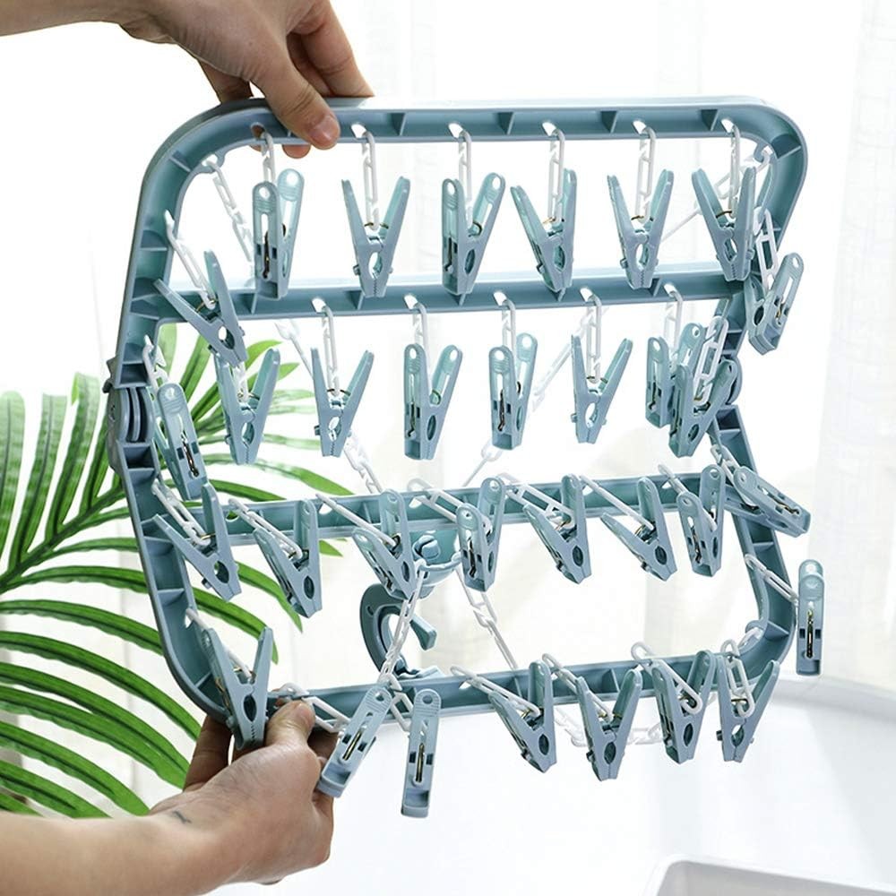 Clip drying rack hanger for clothes and laundry