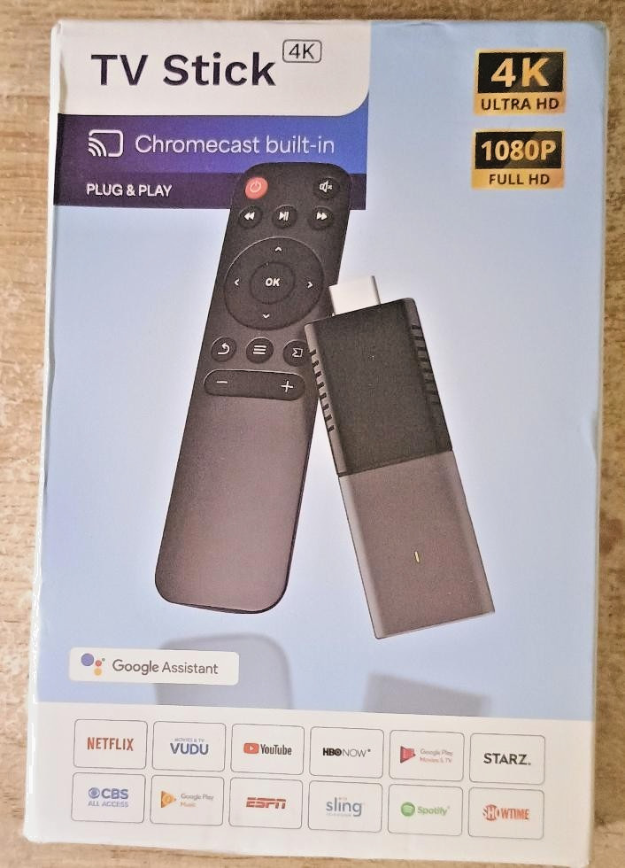 4K TV Stick Chromecast Built In Android TV 8GB 12GB Storage Bluetooth Remote