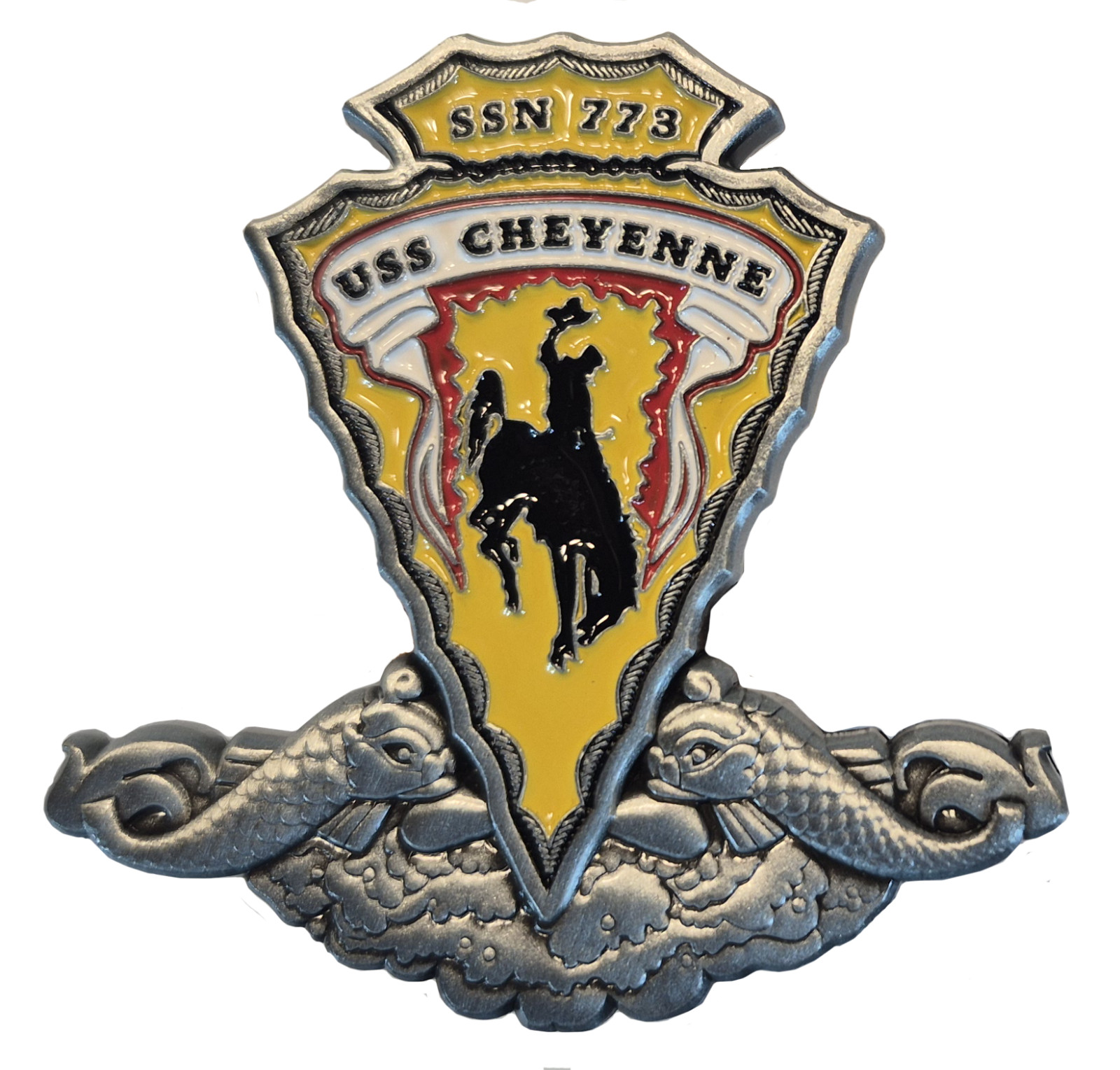 US Navy USS Cheyenne SSN773 submarine challenge coin 2"  201