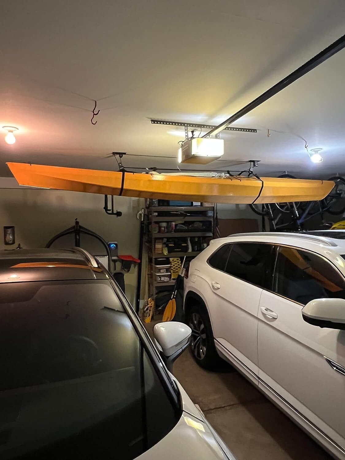 Kayak And Canoe Ceiling Pulley System Garage Mount Storage Hoist Heavy Duty