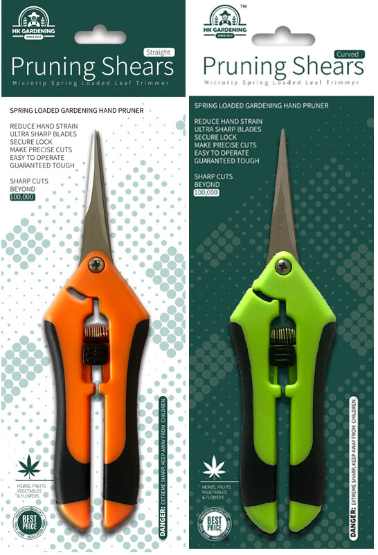2pcs Curved+Straight Blade Scissors Stainless Steel Gardening Plant Hemp Garden