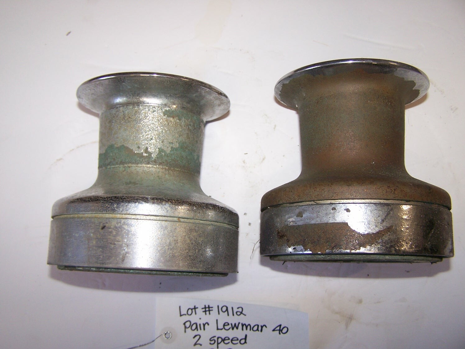 Used Pair Chromed Bronze Lewmar 40 Two Speed Winches (Lot #1912)
