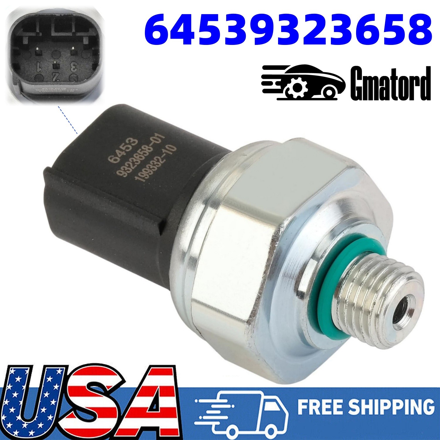 New A/C Pressure Sensor Switch 64539323658 For BMW 323i 325i 328i M3 M5 X3 X5 Z6