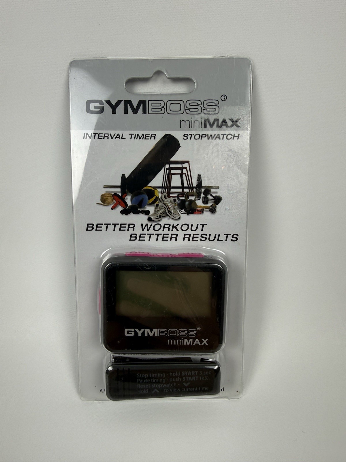 MiniMAX. Gymboss Interval Timer and Stopwatch - Pink/Black SOFTCOAT