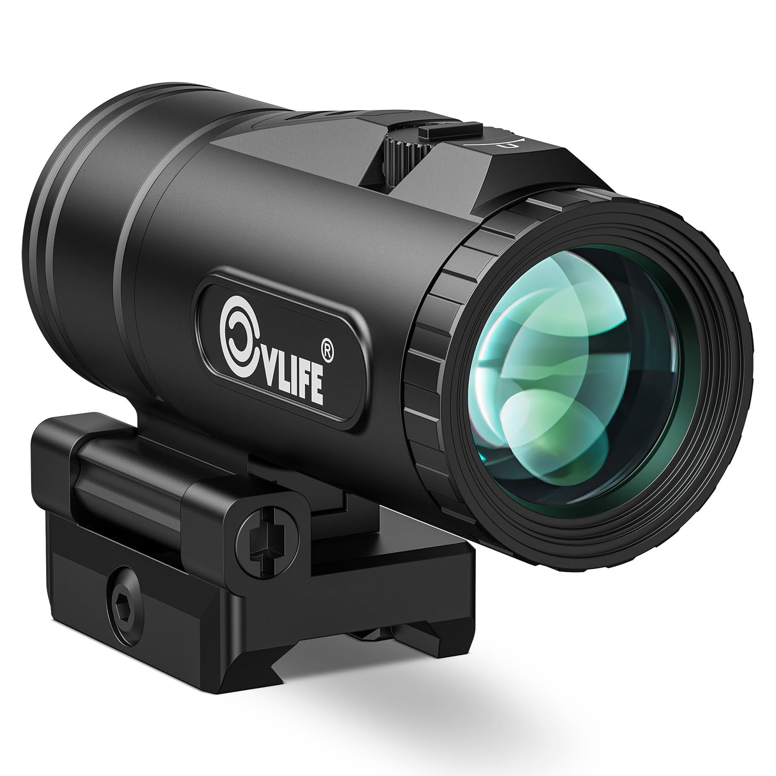 CVLIFE WildHawk 5X Red Dot Magnifier, with Flip-to-Side Mount for 21mm Picati...