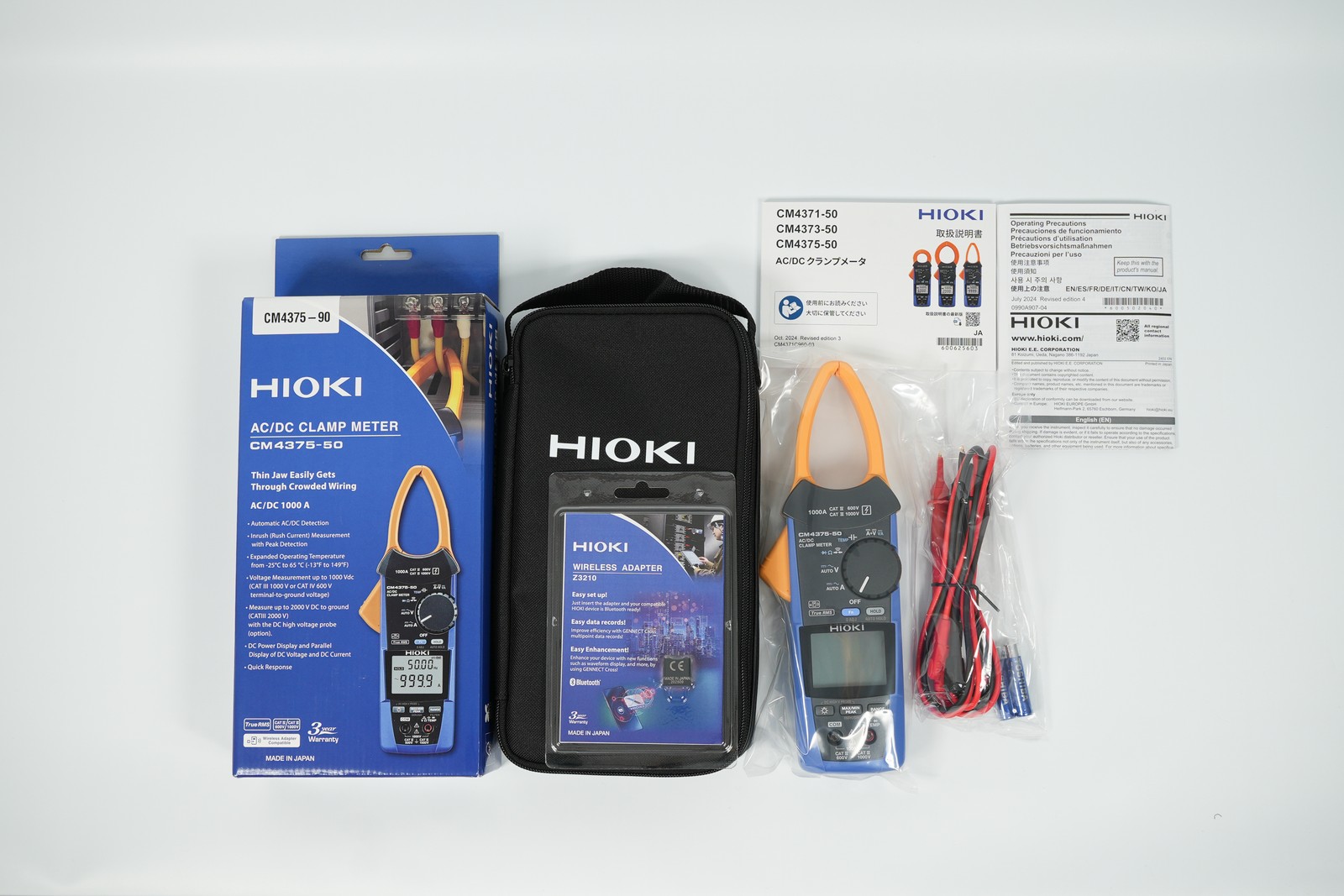 HIOKI CM4375-90 AC/DC Clamp Meter 1000A True RMS w/Wireless Z3210 Adapter Kit