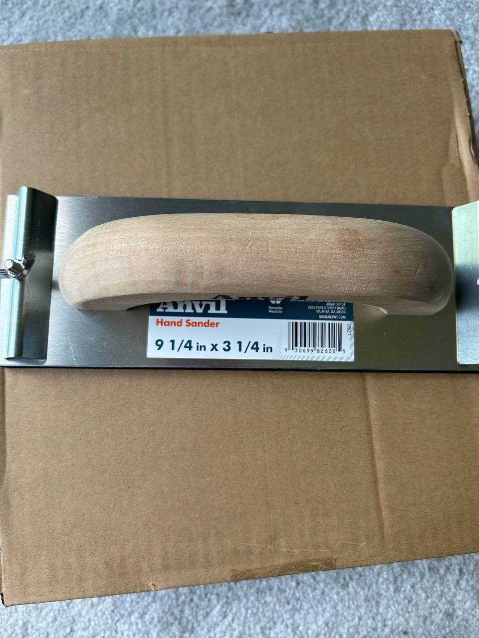 Anvil Aluminum Hand Sander 9 1/4" x 3 1/4" Drywall Wood Sanding Tool w/ Wooden H
