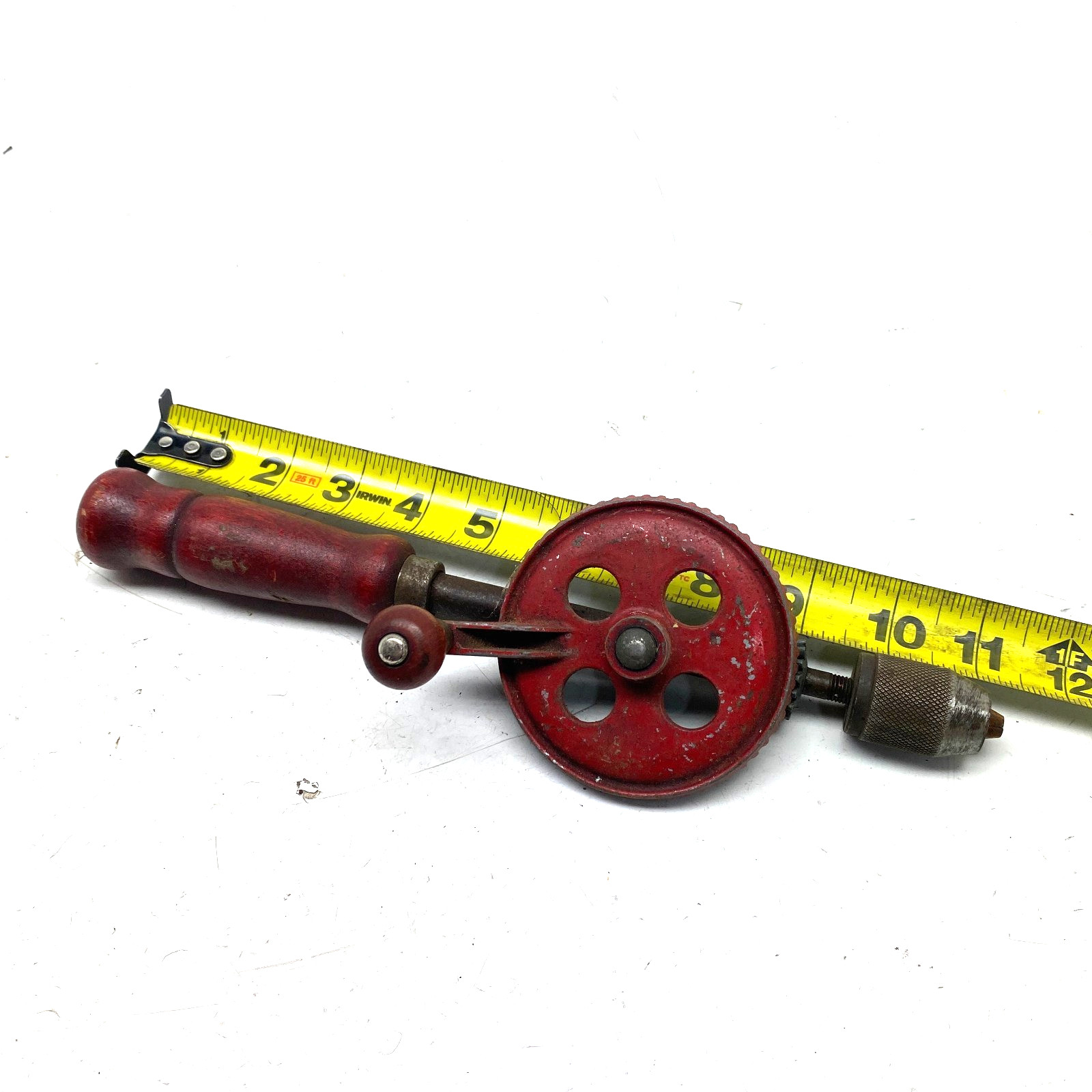 Egg Beater Style Hand Crank Drill Antique Vintage 11"