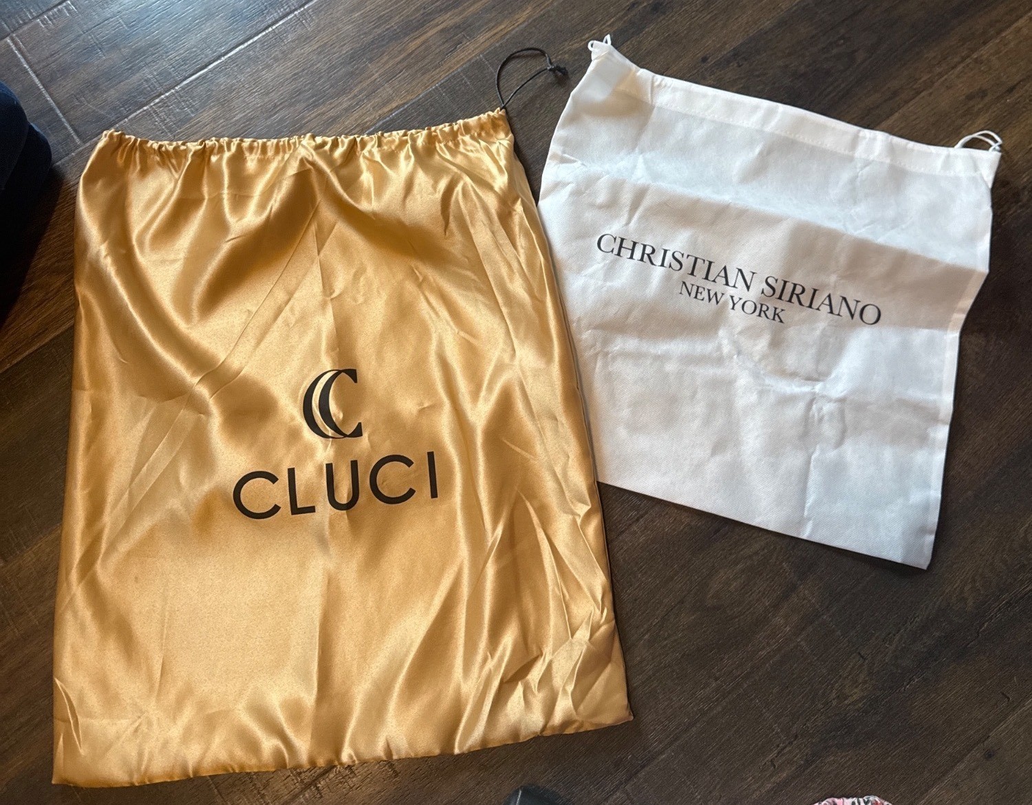 Cluci and Christian Siriano Dust Bags EUC