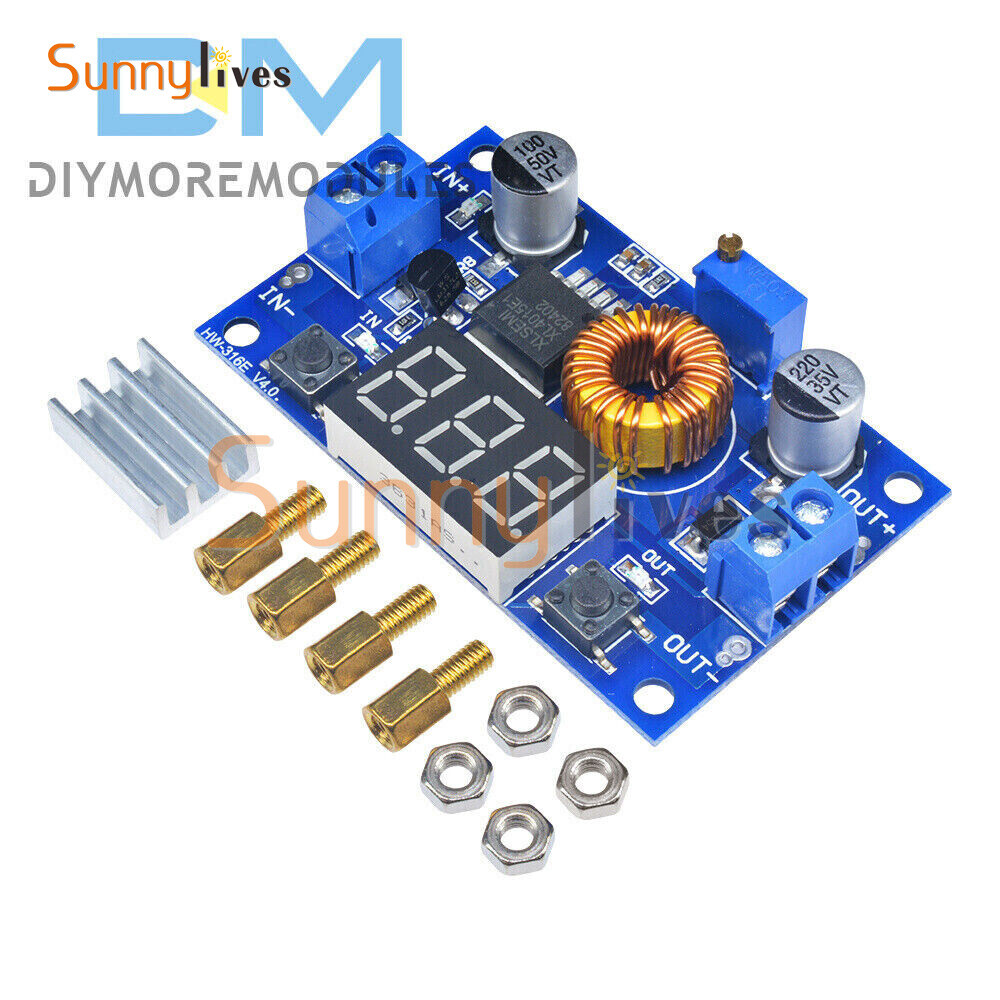 2PCS 5A Adjustable DC Step-down Digital Module LED Driver Buck Conversion Module