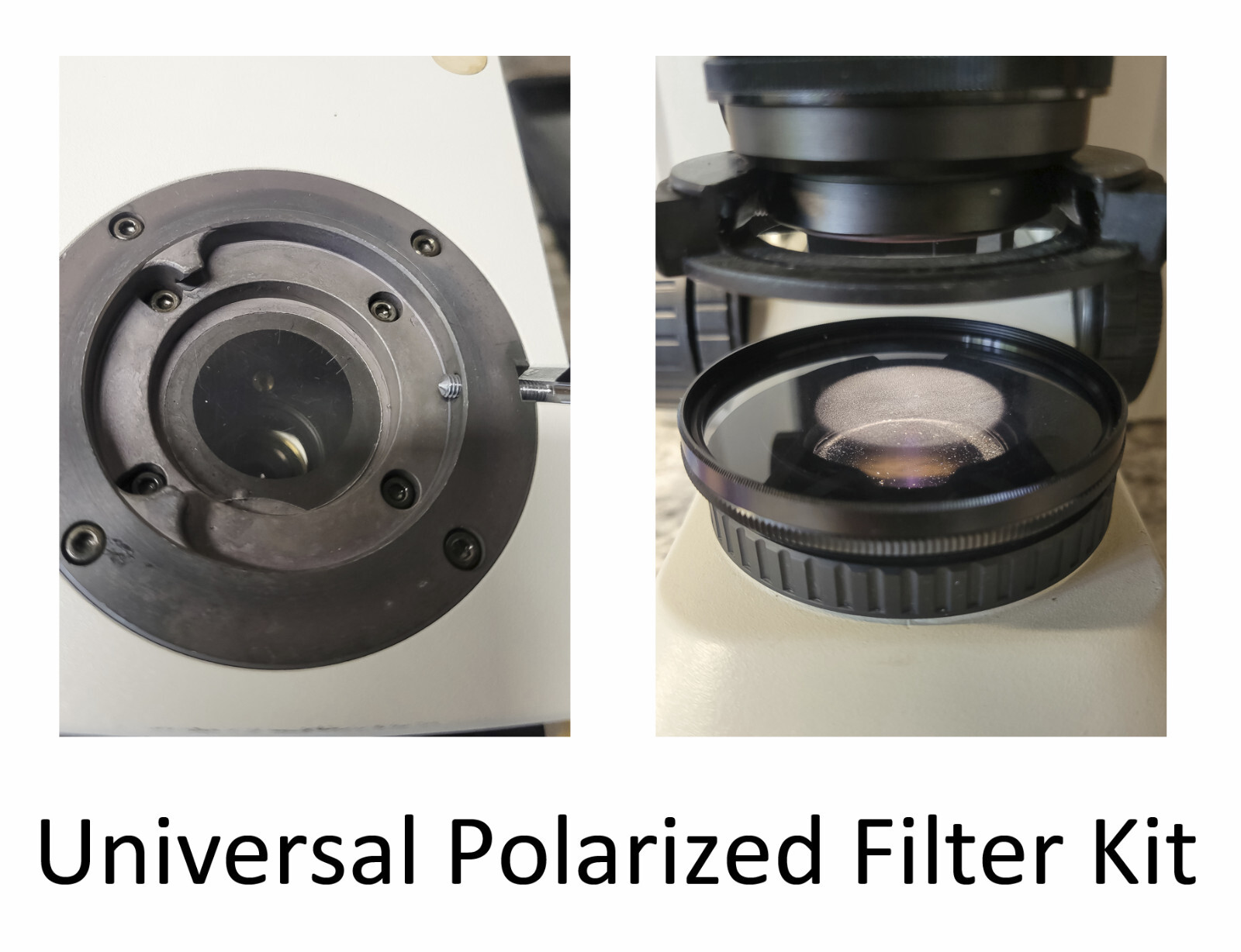 Custom Fit Microscope Linear Polarizer Filter Kit - 98% Extinction Ratio