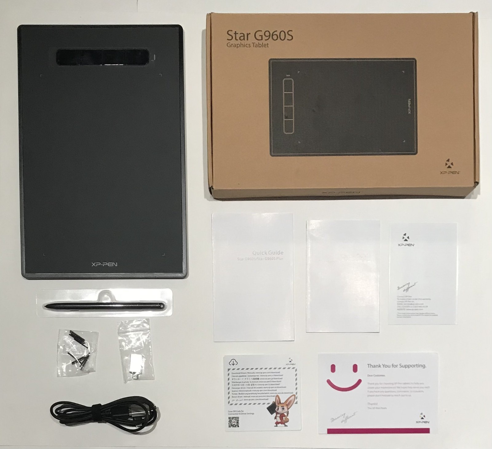 XP Pen, Star G960S Graphics Tablet 9"x6" (Open Box/Pen Clipper Missing) Working