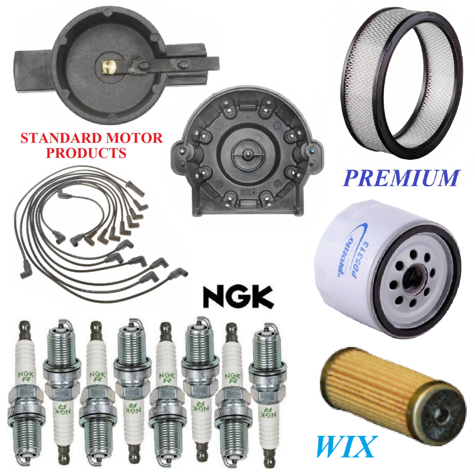 Tune Up Kit Filters Cap Plugs Wire For CHEVY MONTE CARLO V8 5.0L; W/ U.S 1987