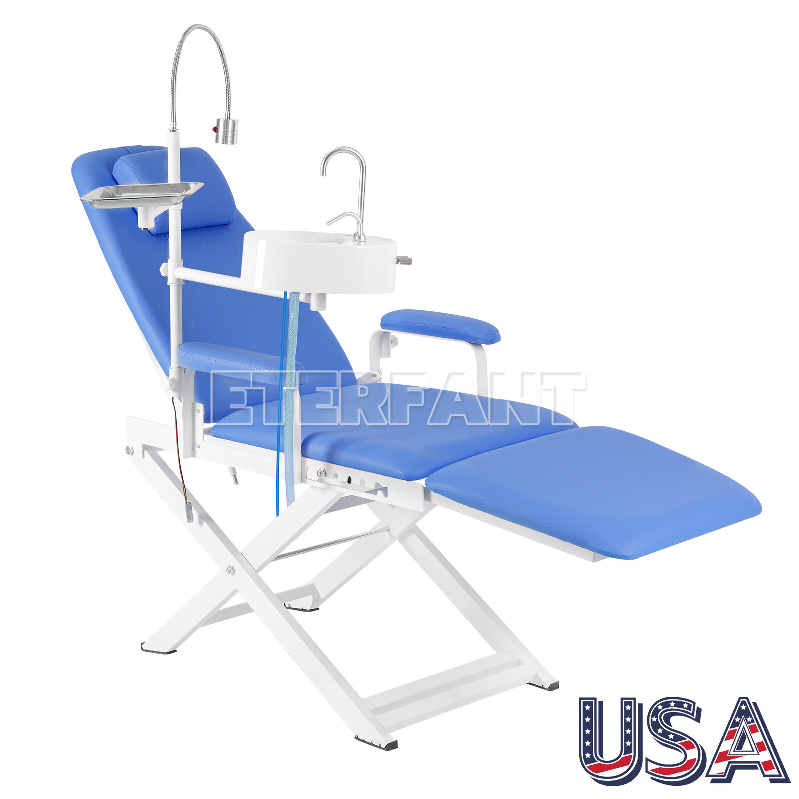 ETERFANT Dental Folding Portable Chair with LED Light Adjustable Height&Angle