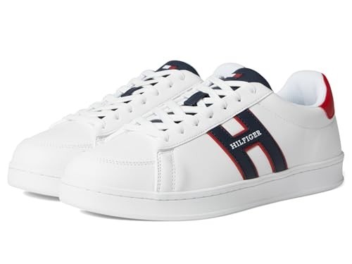 Tommy Hilfiger Jolix Lace Up Fashion Sneakers Men's 11M White/Navy/Red