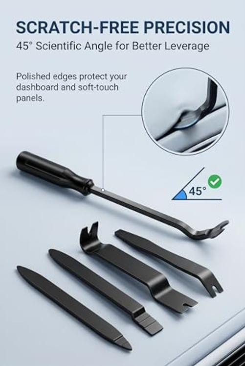 5 PCS Auto Trim Removal Tool Kit, No-Scratch Plastic Pry Tool, Car Door Panel