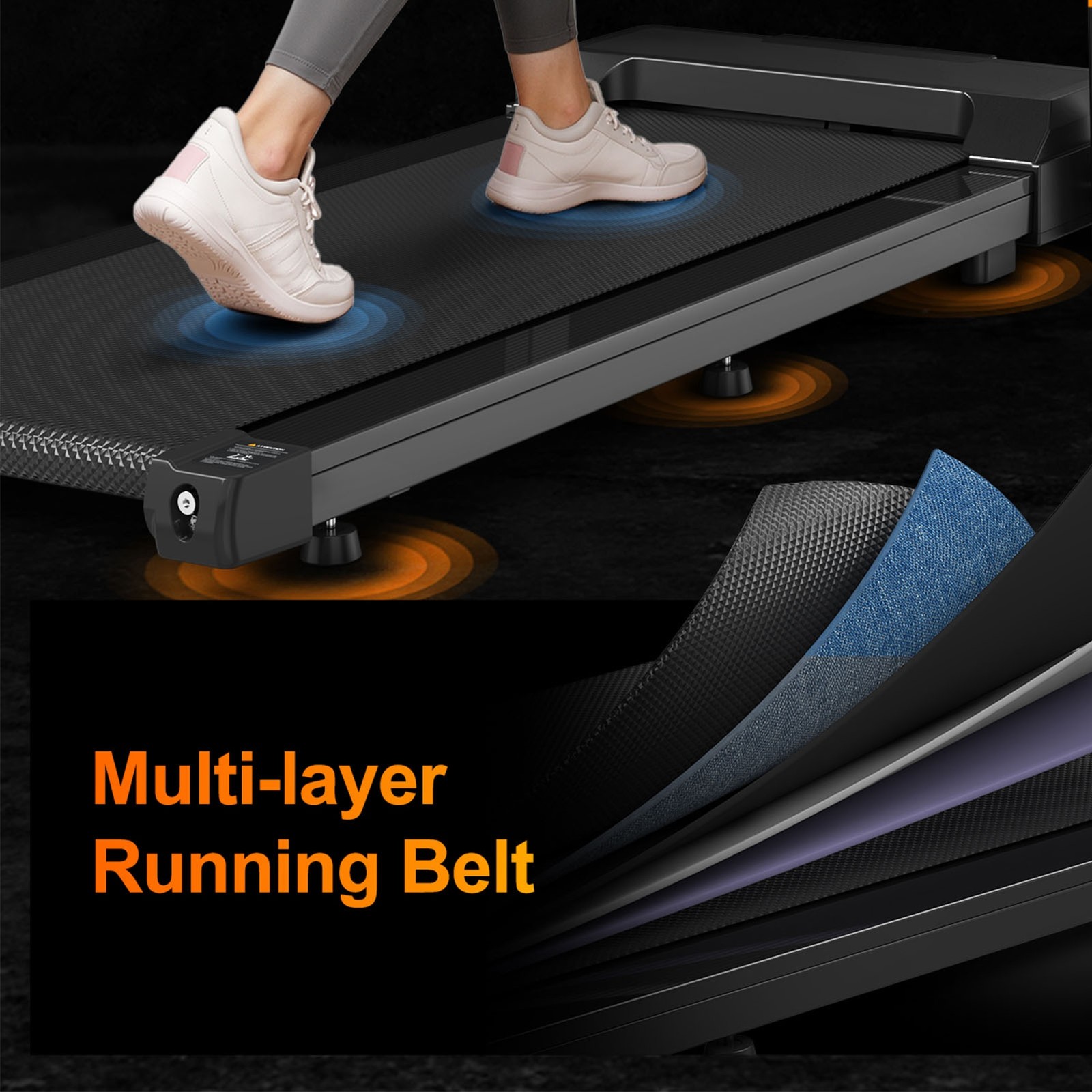 Folding Treadmill With Handles 2.5HP Foldable Treadmill 300 LBS Capacity DQMS