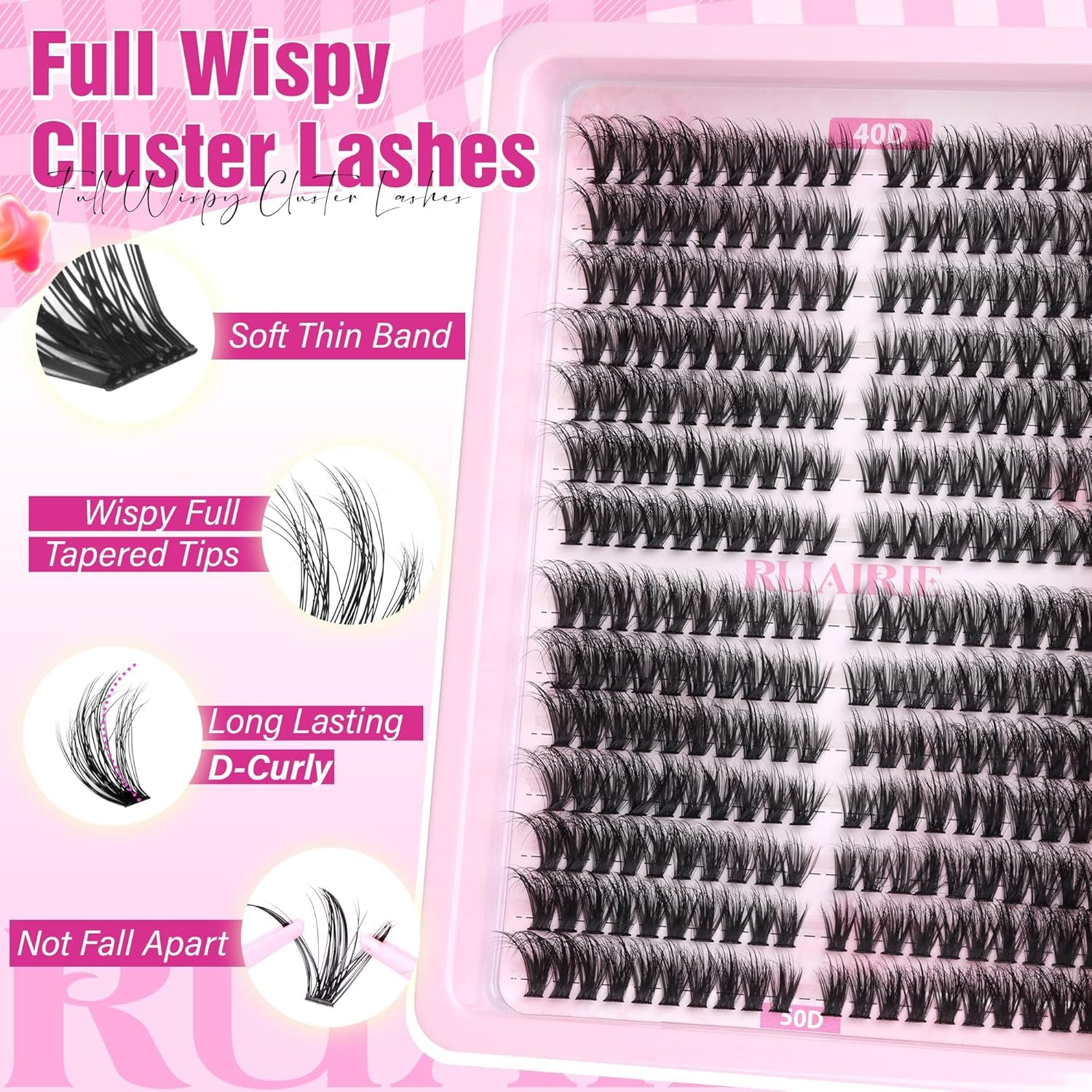 Lash Clusters Kit 280pcs Extension 8-16MM Full Eyelash Black