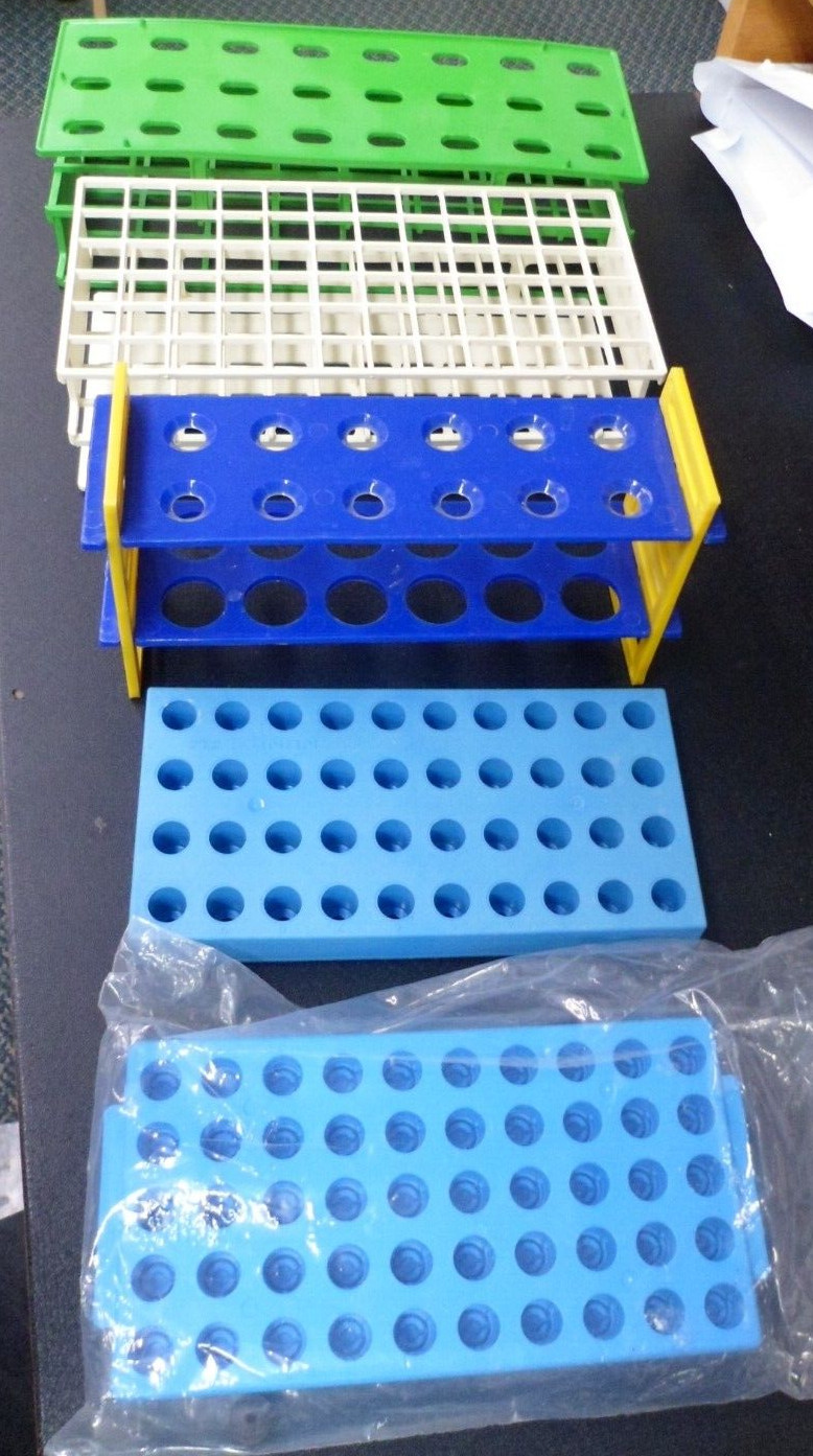 Lot of 5 Assorted color & size Tube/Racks/Holder/Trays