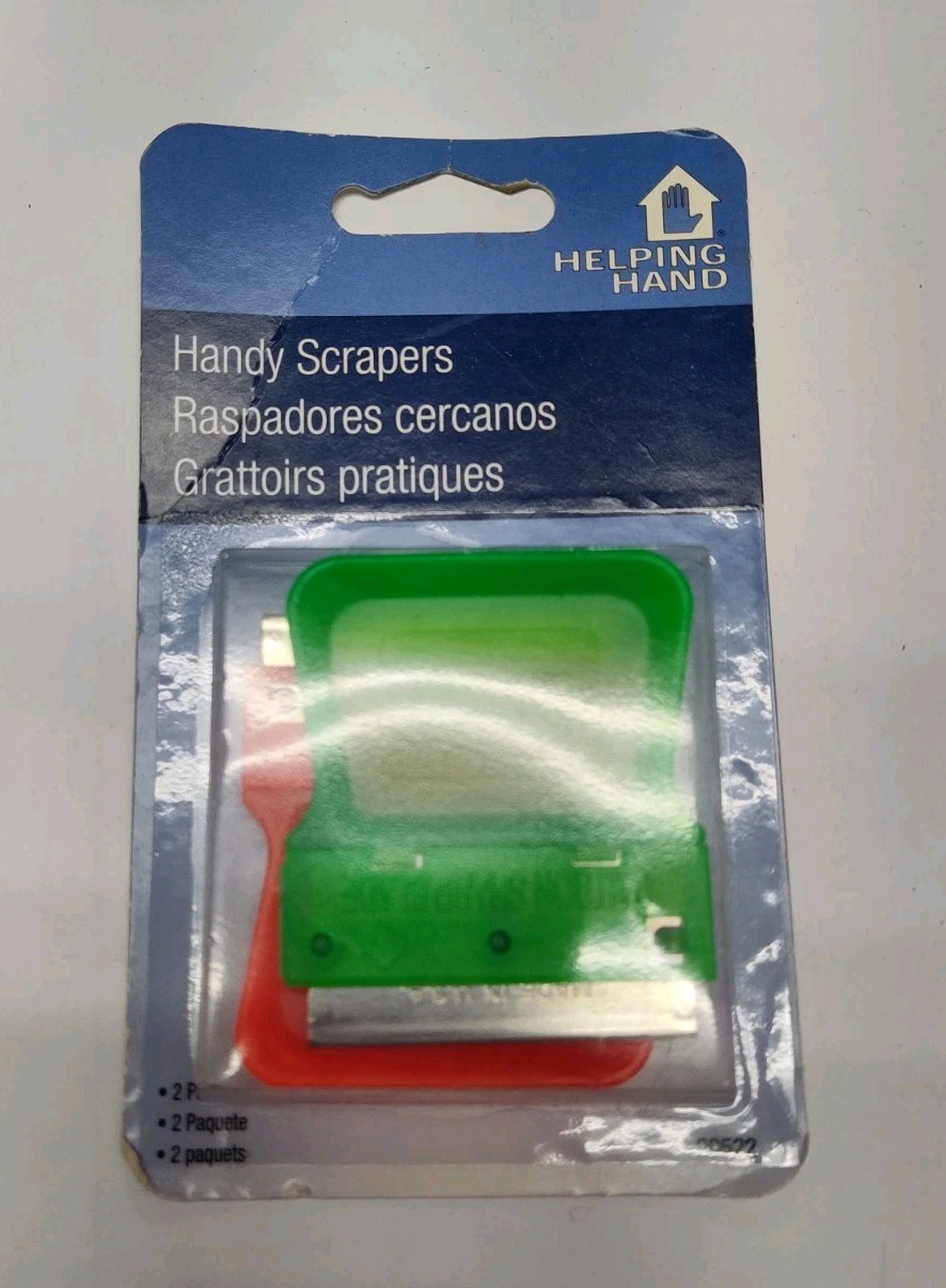 Helping Hand Handy Scrapers 2-Pack Green/Red Plastic Scrapers, 1-1/2 in SS Blade