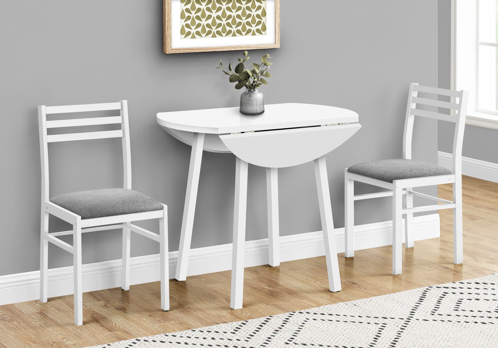 Dining Table Set, 3pcs Set, Small, 35" Drop Leaf, Kitchen