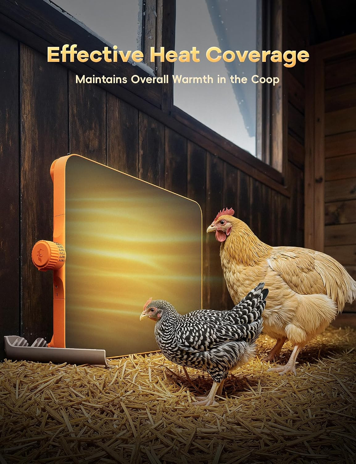 Smart Chicken Coop Heater, 200 Watts Chick Brooder Heating Plate Built-In Adapti