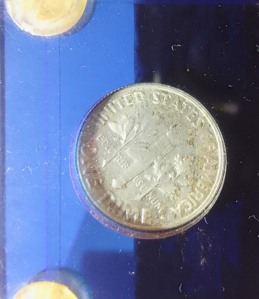 *1955 Mint Proof Set, Blue Lucite, Error, Bands, Steps, #78