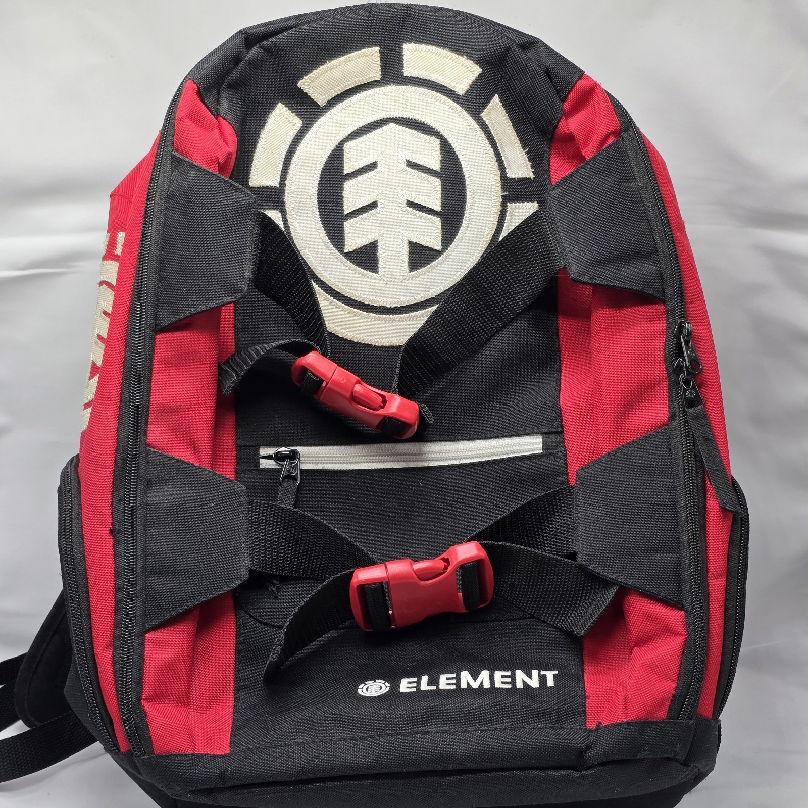 Element Mohave Backpack Black Red White Skateboarding School Travel Bag 17"x15"