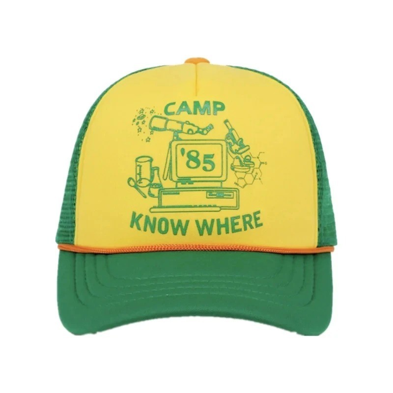 Stranger Things Dustin Men’s Mesh Trucker Cap, Adjustable Cotton Snapback Hat
