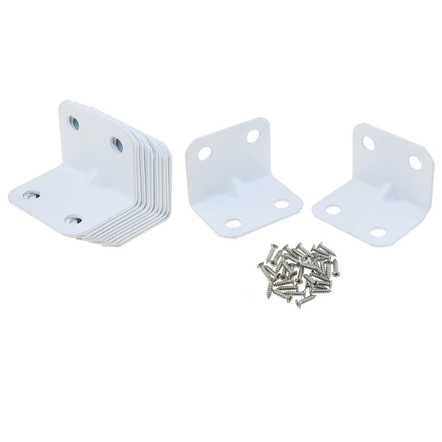 25x25x32mm White Metal Corner LShaped Shelf Brackets 90 Degree Angle 12 PCS