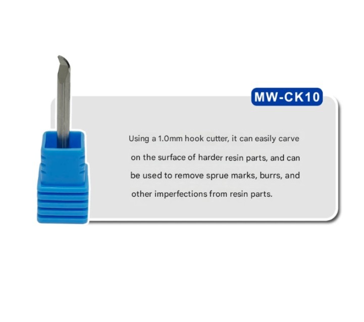 Manwa Carving Knife 1.0mm Tungsten Steel Hook Broach (3.175mm x 3.8mm)